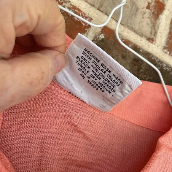 Westbound Coral 100% Linen Long Sleeved Button Down Shirt NWT - Picture 9 of 12